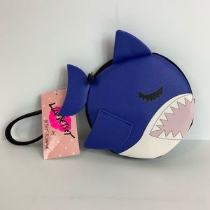 Betsey Johnson Blue Shark Coin Purse Wristlet NWT